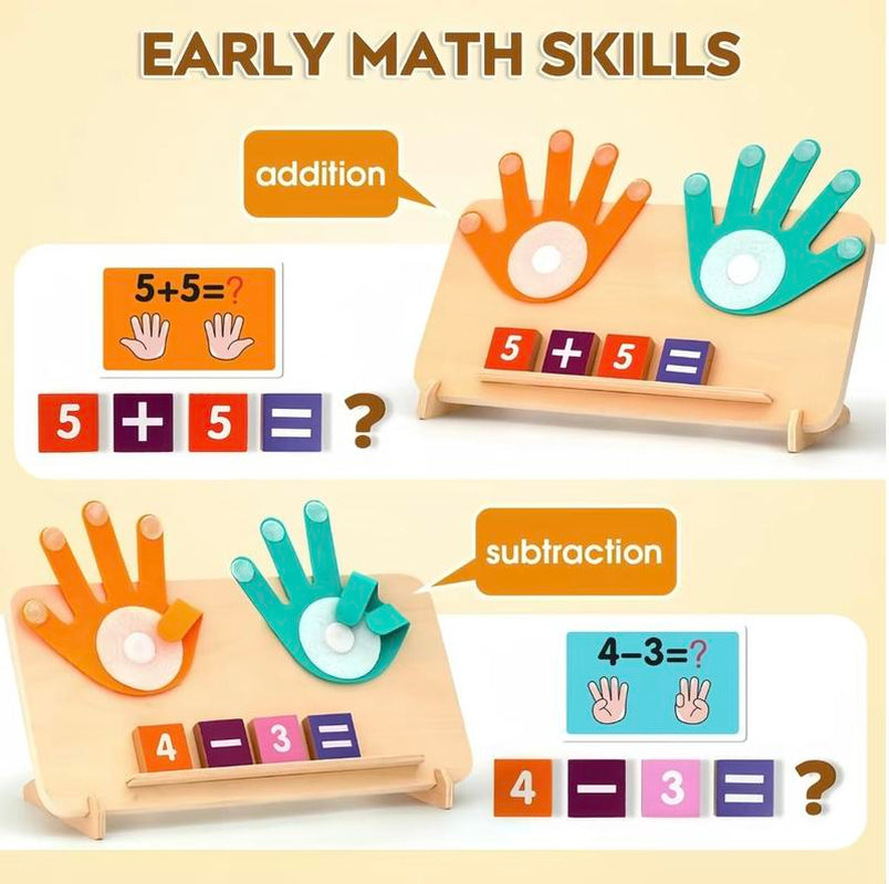 Montessori Math Toys for Kids 2-5, Wooden Number Counting Blocks and Math Learning Kit, Preschool Homeschool Materials for Boys and Girls, Early Educational Manipulatives Board, Perfect Birthday Gift for Children