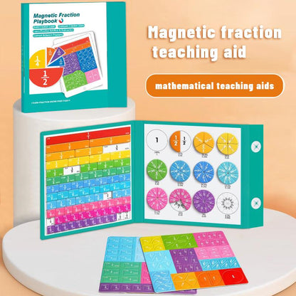 Magnetic Fraction Educational Puzzle, Magnetic Fraction Tiles & Fraction Circles Set, Math Manipulatives for Elementary School, Montessori Fraction Manipulatives Learning Toys for Kids