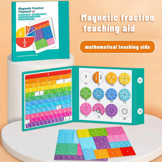 Magnetic Fraction Educational Puzzle, Magnetic Fraction Tiles & Fraction Circles Set, Math Manipulatives for Elementary School, Montessori Fraction Manipulatives Learning Toys for Kids