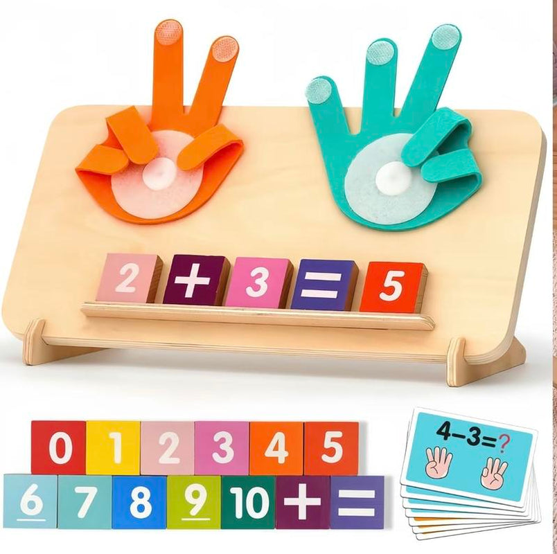 Montessori Math Toys for Kids 2-5, Wooden Number Counting Blocks and Math Learning Kit, Preschool Homeschool Materials for Boys and Girls, Early Educational Manipulatives Board, Perfect Birthday Gift for Children