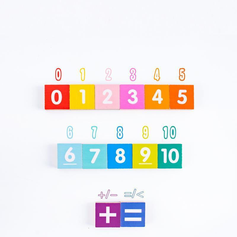 Montessori Math Toys for Kids 2-5, Wooden Number Counting Blocks and Math Learning Kit, Preschool Homeschool Materials for Boys and Girls, Early Educational Manipulatives Board, Perfect Birthday Gift for Children