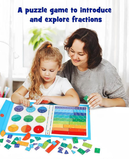 Magnetic Fraction Educational Puzzle, Magnetic Fraction Tiles & Fraction Circles Set, Math Manipulatives for Elementary School, Montessori Fraction Manipulatives Learning Toys for Kids