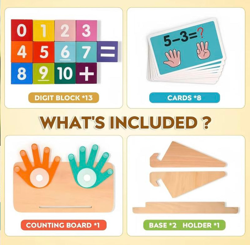 Montessori Math Toys for Kids 2-5, Wooden Number Counting Blocks and Math Learning Kit, Preschool Homeschool Materials for Boys and Girls, Early Educational Manipulatives Board, Perfect Birthday Gift for Children