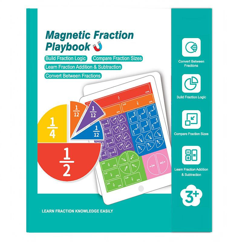 Magnetic Fraction Educational Puzzle, Magnetic Fraction Tiles & Fraction Circles Set, Math Manipulatives for Elementary School, Montessori Fraction Manipulatives Learning Toys for Kids