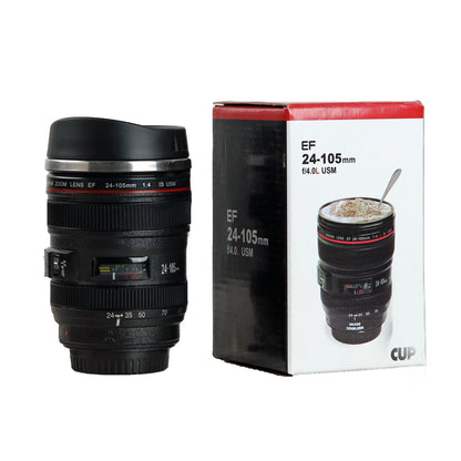 Stainless Steel Camera Ef24-105Mm Coffee Lens Mug White Black Coffee Mugs Unique Cup Gift Coffee Cups Canecas Tazas Vaso Caf