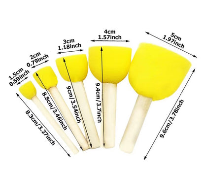 Children DIY Graffiti Sponge Brush Set Drawing Toys Broom Shaped Seal Sponge Brush Art Brush Enlightenment Puzzle Gift TMZ