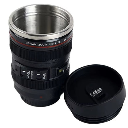 Stainless Steel Camera Ef24-105Mm Coffee Lens Mug White Black Coffee Mugs Unique Cup Gift Coffee Cups Canecas Tazas Vaso Caf